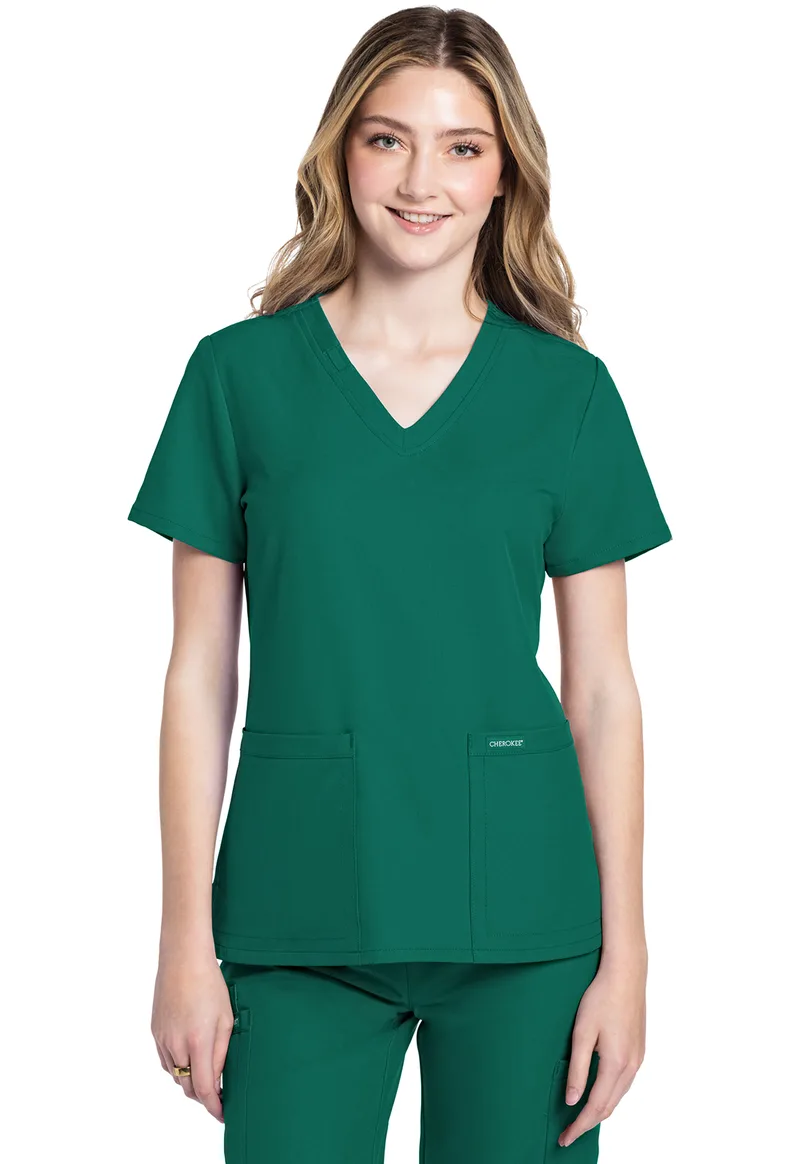 Γυναικεία Μπλούζα Cherokee Workwear Originals Ultra | V-Neck | 2 Τσέπες | Hunter Green
