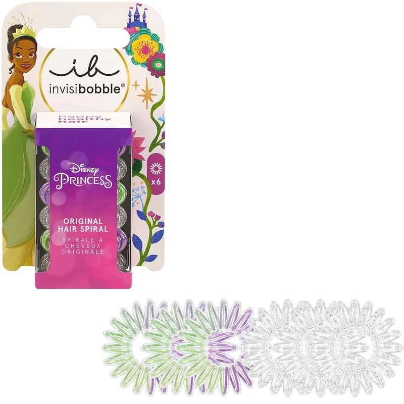 Invisibobble Disney Tiana Original Hair Spiral Λαστιχάκι Μαλλιών Εμπνευσμένο από Πριγκίπισσες της Disney 6 Τεμάχια