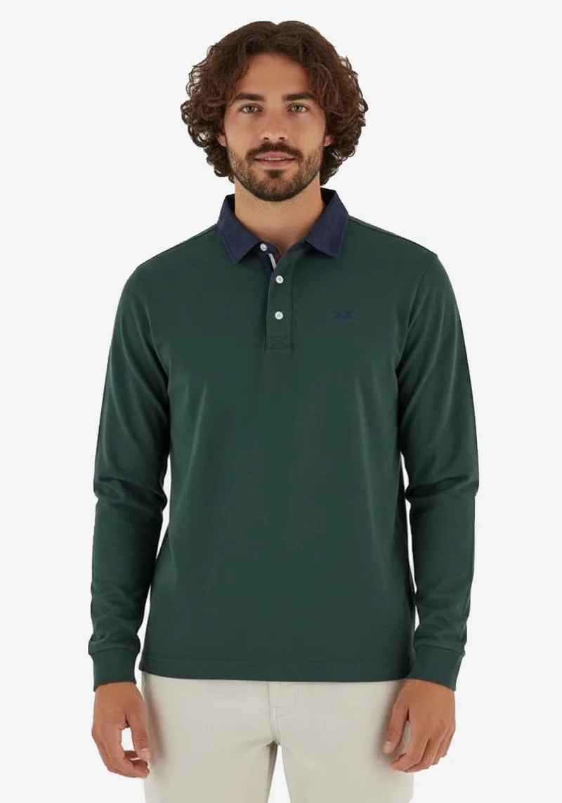 La Martina Polo Μπλούζα της σειράς Brendon - MBP007 JS005 03037 Sycamore