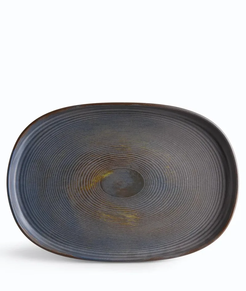 IONIA Πιατέλα Οβάλ Stoneware Vythos 33cm