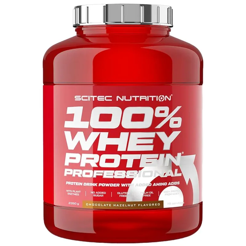 Scitec Nutrition 100% Whey Protein Professional Συμπλήρωμα Διατροφής με Καθαρή Πρωτεΐνη Ορού Γάλακτος Εμπλουτισμένη με Αμινοξέα & Γλουταμίνη 2350g - Chocolate Hazelnut
