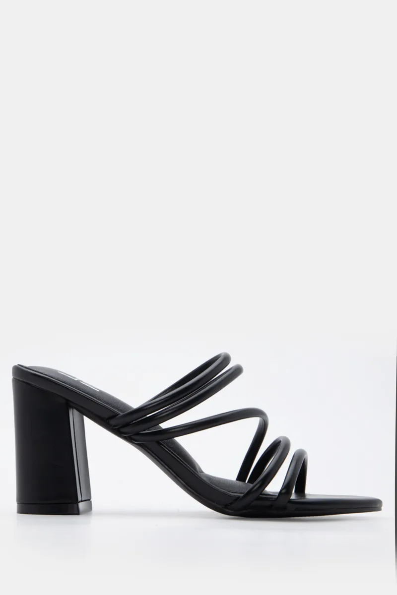 LUIGI DESIGN - Mules με Πολλαπλά Λουράκια - Μαύρο
