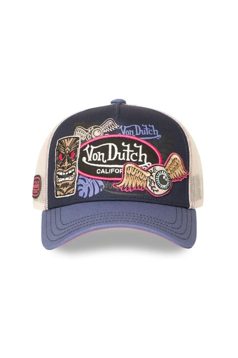 VON DUTCH Trucker Καπέλο VD/1/CT/PATCHES/14 - BLUE-VD/1/CT/PATCHES/14-BLUE