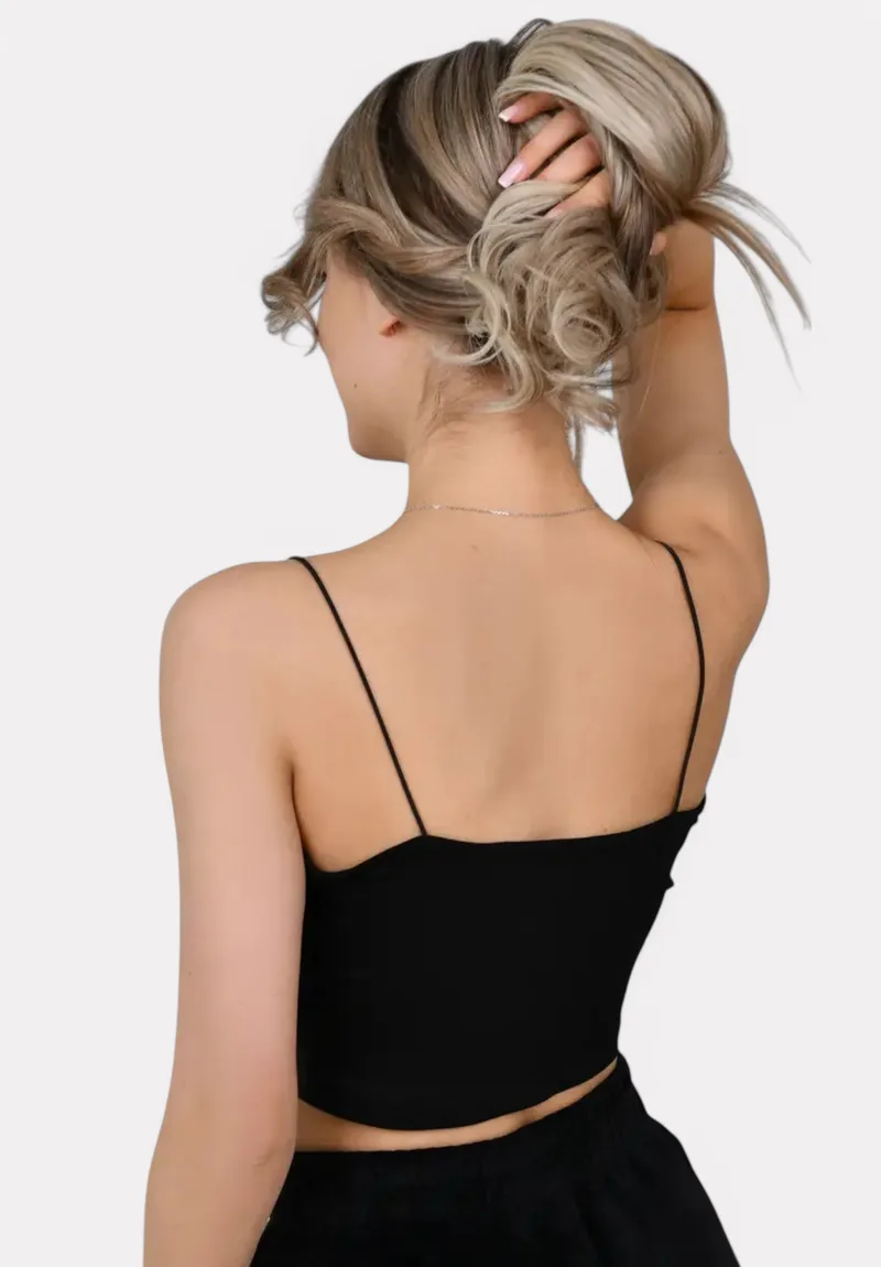 Φανελάκι γυναικείο βαμβακερό Berrak Crop Top μαύρο BRK8031-1-Μαύρο