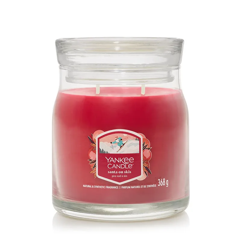 Yankee Candle Signature Medium Jar 2 Wicks Santa On Skis Universal