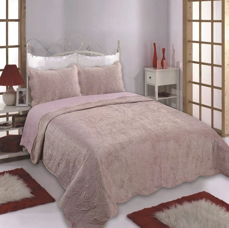 Σετ Κουβερλί Υπέρδιπλο 3 Τεμαχίων Silk Fashion Supersoft NX2212 Syklamen 220x240