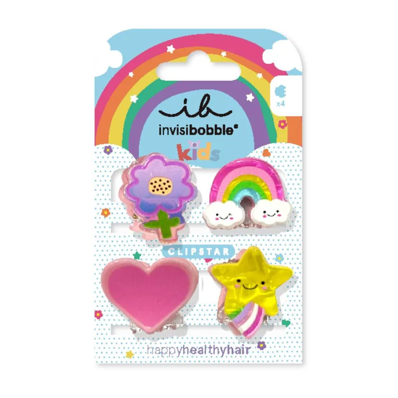 Invisibobble Clipstar Happy World - Hair Clips 4pcs