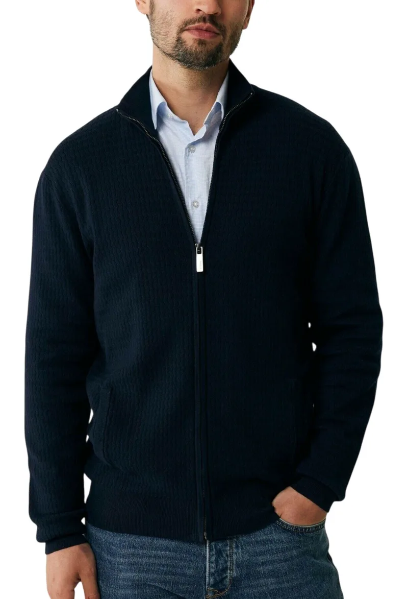 Ζακέτα Mexx Structured Knit Full Zip Cardigan MF006601143M-NAVY Ανδρικό