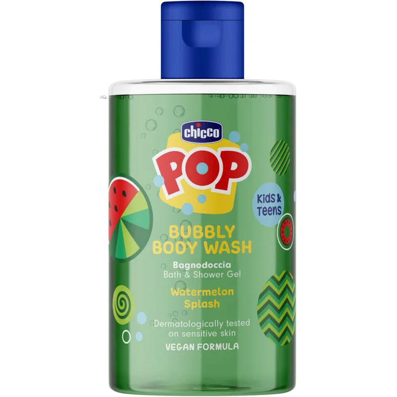 Chicco Pop Bubbly Body Wash τζελ για ντους και μπάνιο για παιδιά Watermelon Splash 300 ml