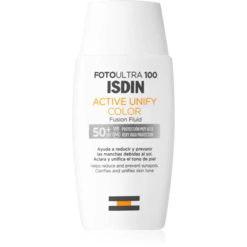 ISDIN FotoUltra 100 Active Unify προστατευτική χρωματισμένη κρέμα κατά των χρωστικών κηλίδων SPF 50+ 50 ml