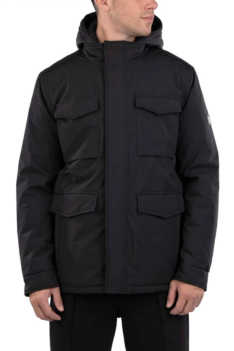 KARL LAGERFELD ΜΠΟΥΦΑΝ JACKET HOODIE LOGO ΜΑΥΡΟ