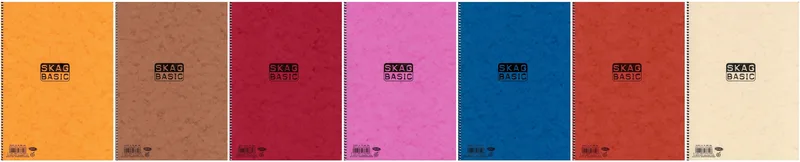 Τετράδιο σπιράλ ριγέ Skag Basic 2 θέματα/60 φύλλα A4 (7 χρώματα)
