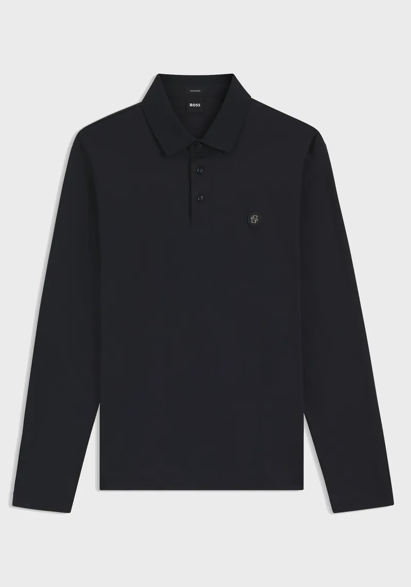 BOSS Μακρυμάνικη Polo της σειράς C Paley - 50523917 406 Dark Blue