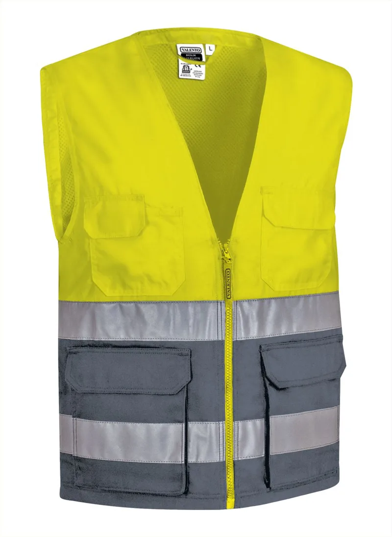 Γιλέκο Hi-Vis LISBURN Valento CHVALISAG Fluo Yellow-Cement Grey