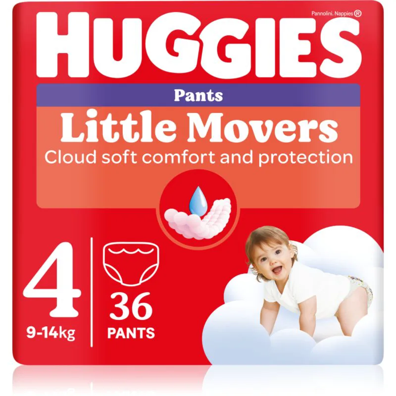 Huggies Little Movers Pants πάνα - βρακάκι μιας χρήσης 9-14 kg 36 τμχ