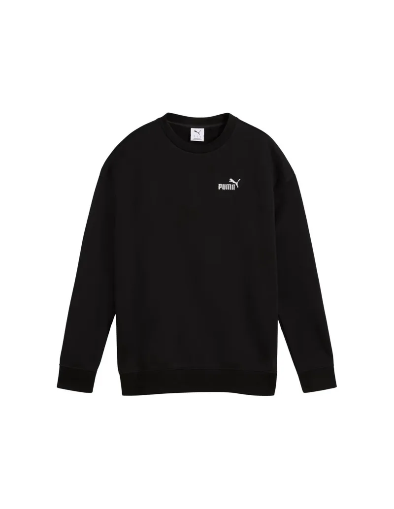 Puma Women's ESS Small No 11 Logo Relaxed Crew Sweatshirt Black 684975 01