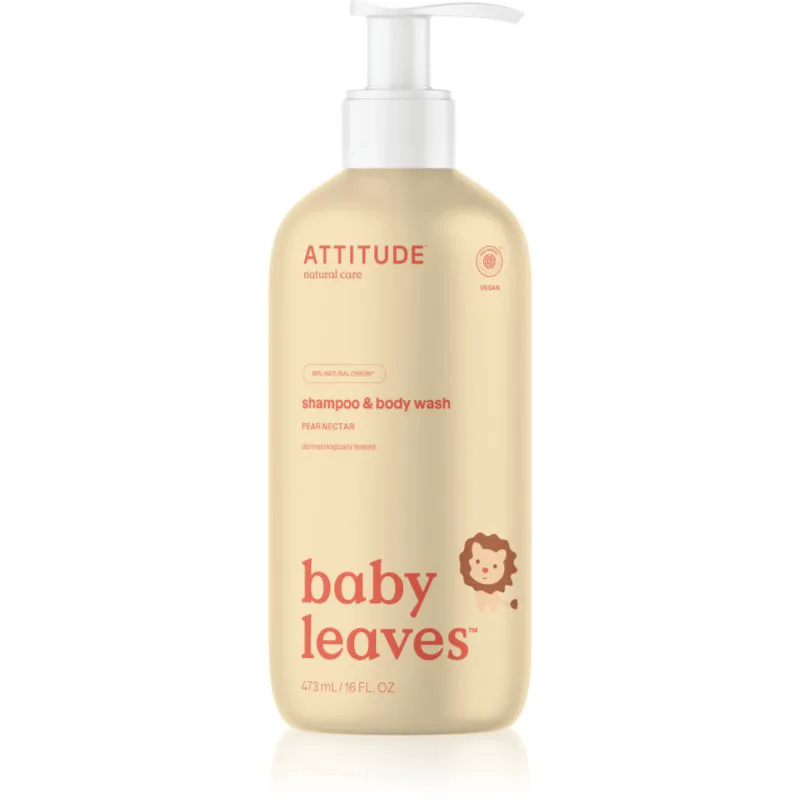Attitude Baby Leaves Pear Nectar τζελ για ντους και σαμπουάν 2 σε 1 για παιδιά 473 ml