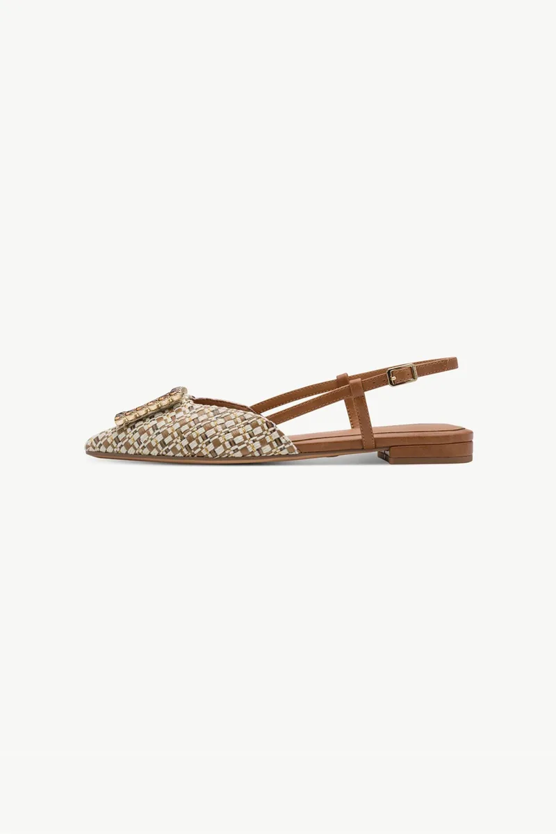 Tamaris γυναικεία slingbacks animal print - 1-29403-42 Μπεζ