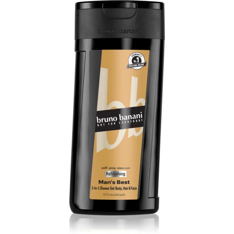Bruno Banani Man's Best δροσιστικό τζελ ντους 3 σε 1 για άντρες 250 ml