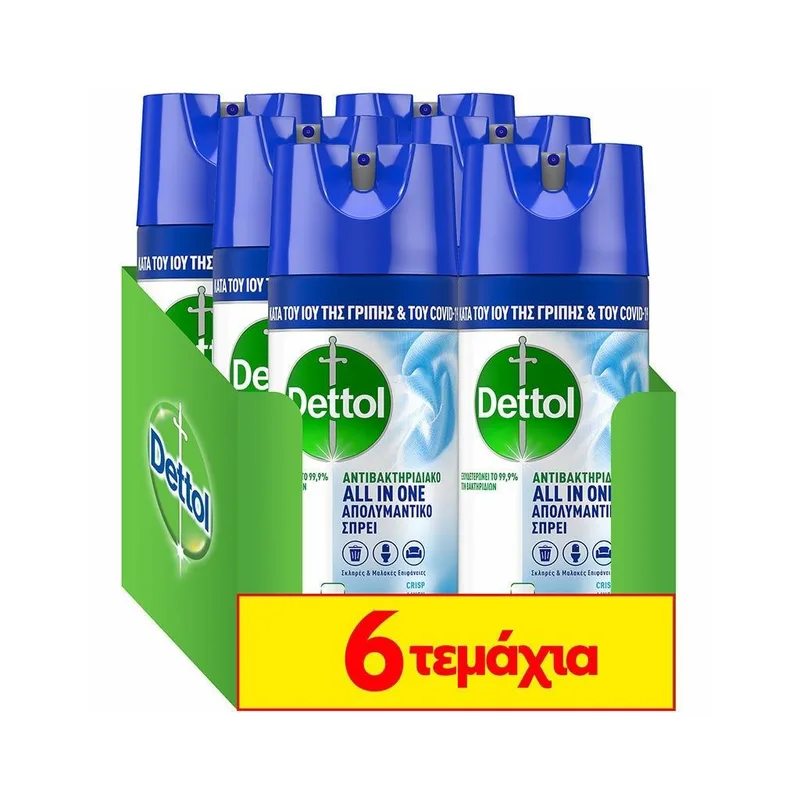 Dettol Απολυμαντικό Spray Crisp Linen 6x400ml