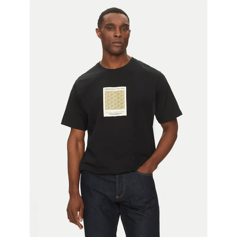 Jack & Jones T-Shirt Islington 12273019 Μαύρο Loose Fit