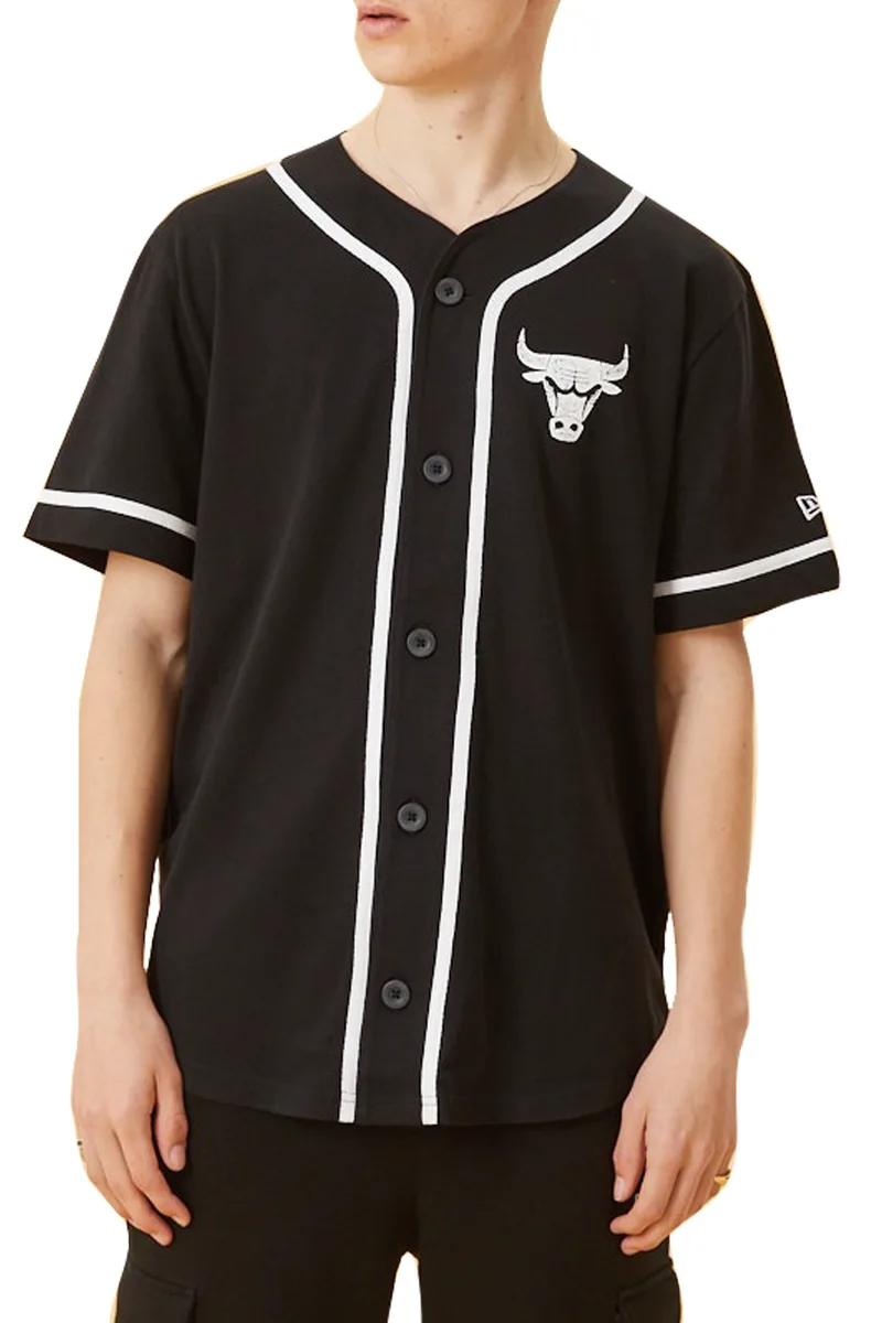 Πουκάμισο Κοντομάνικο New Era Chicago Bulls Distressed Logo Button Up 12893170-001 Ανδρικό