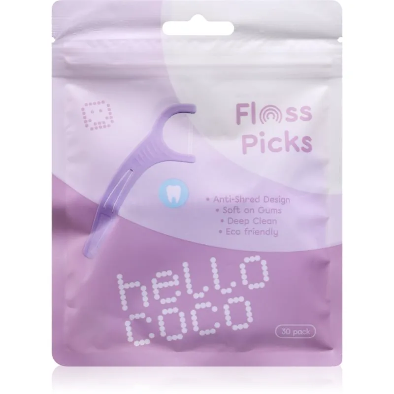 hello coco Floss Picks οδοντικές οδοντογλυφίδες με νήμα 30 τμχ