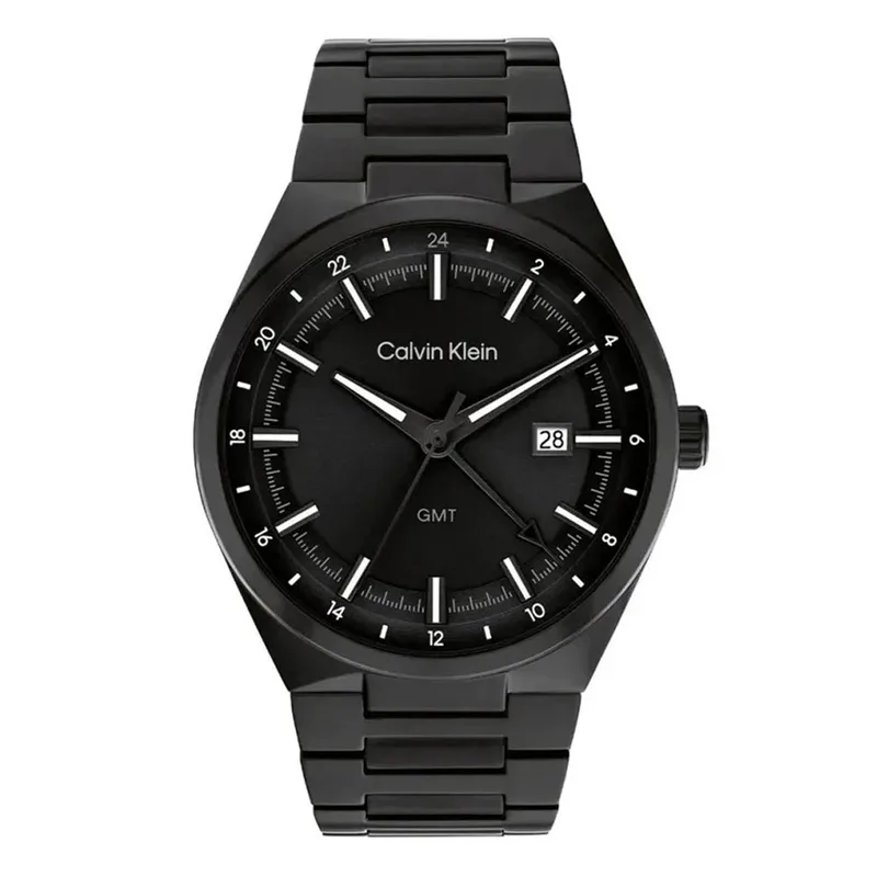 CALVIN KLEIN Distinguish GMT Black Stainless Steel Bracelet 25200490