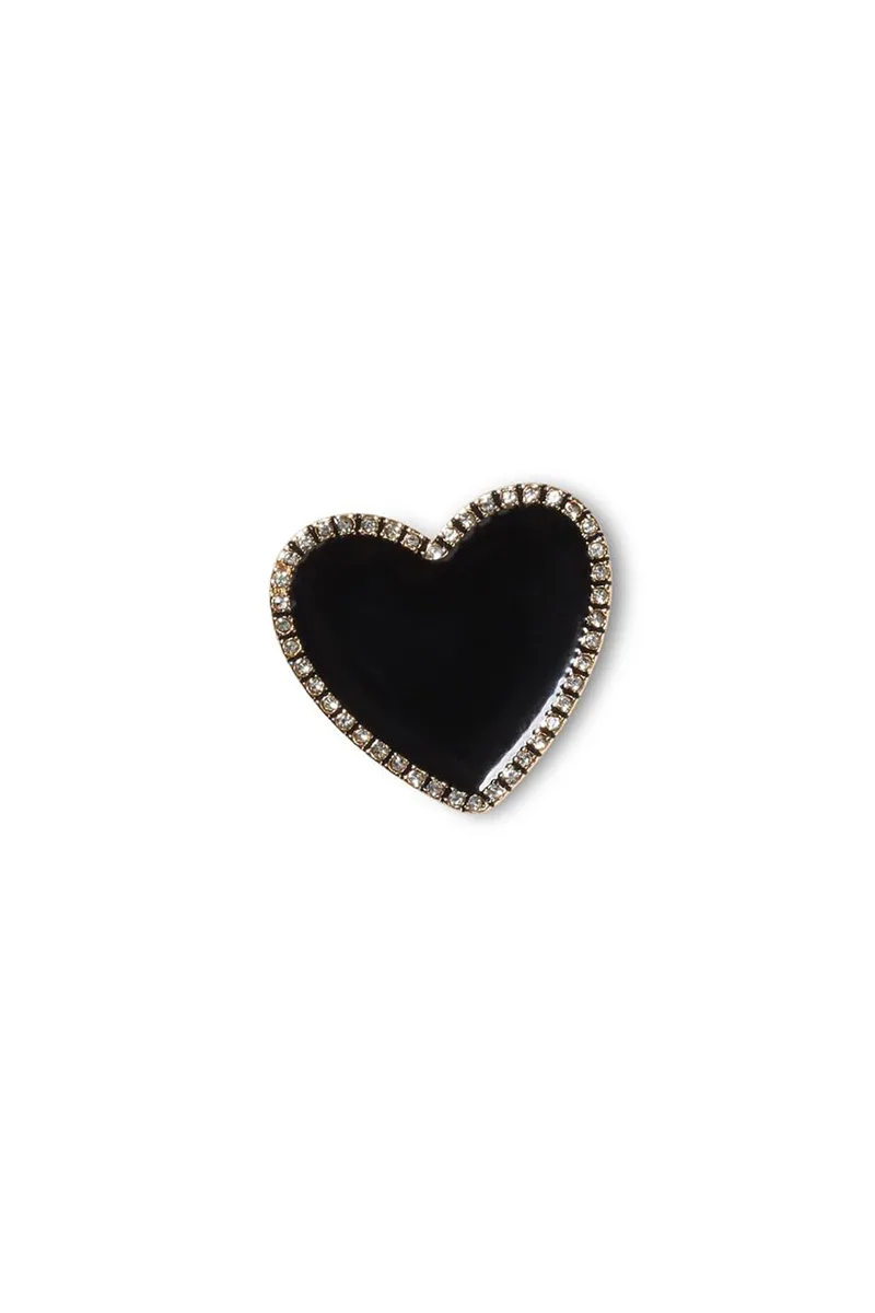 Crocs διακοσμητικά charms Jibbitz™ για clogs "Black Heart" - E79133 Μαύρο