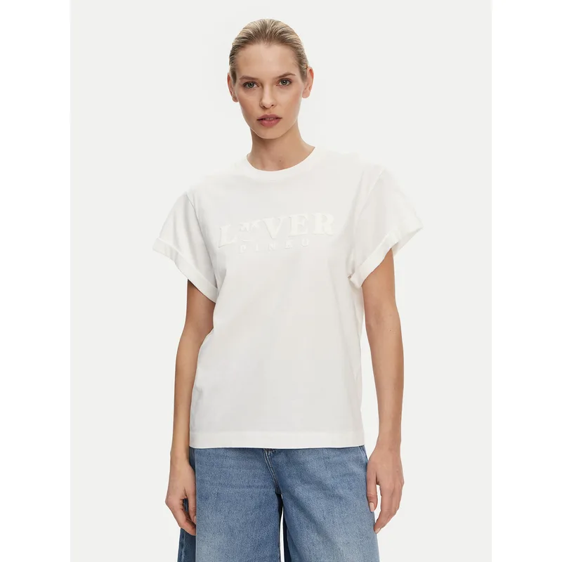 PINKO T-Shirt Torcetti 104605 A2D1 Λευκό Regular Fit