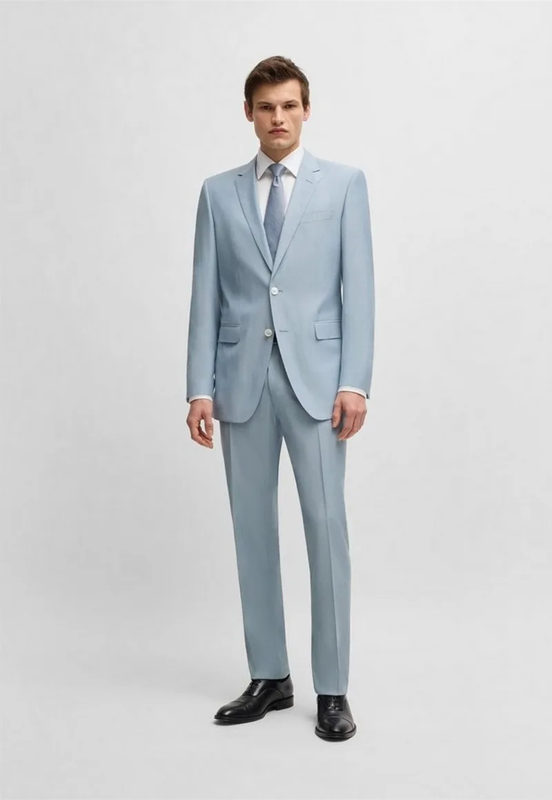 Boss Ανδρικό Κοστούμι Slim Fit Μάλλινο Βισκόζη