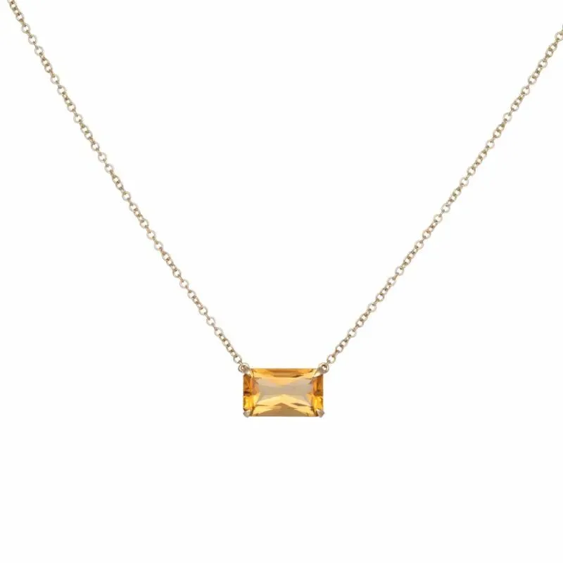 Χρυσό γυναικείο κολιέ Κ18 Citrine 048535 048535 Χρυσός 18 Καράτια