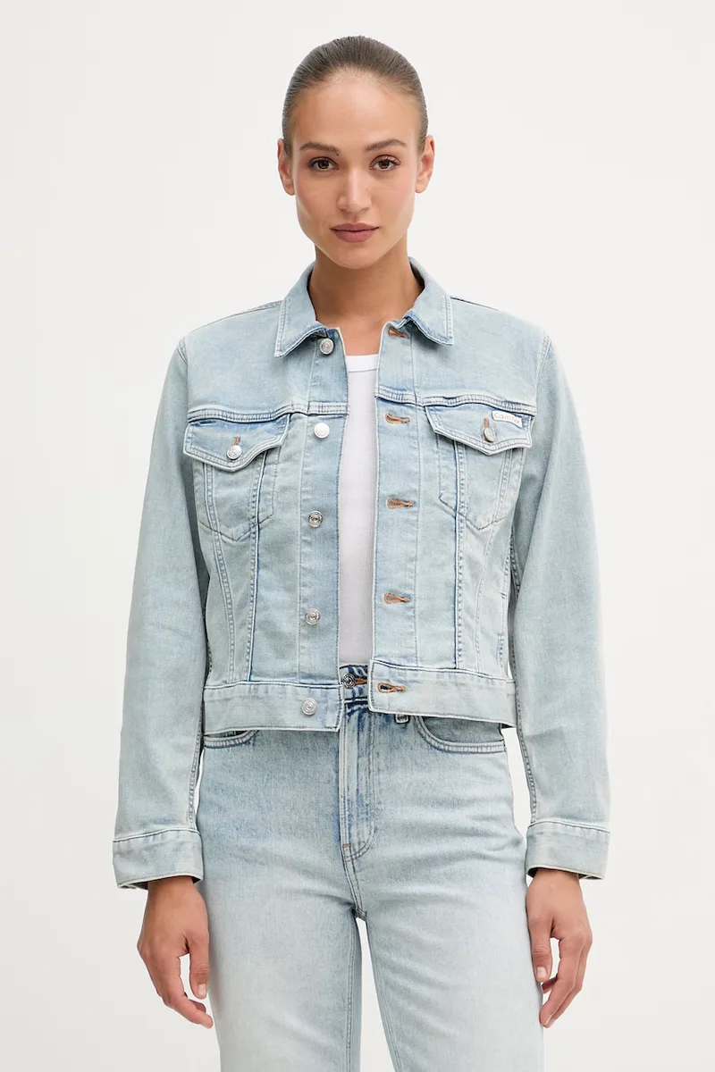 Calvin Klein Jeans τζιν μπουφάν γυναικείο με βαμβάκι