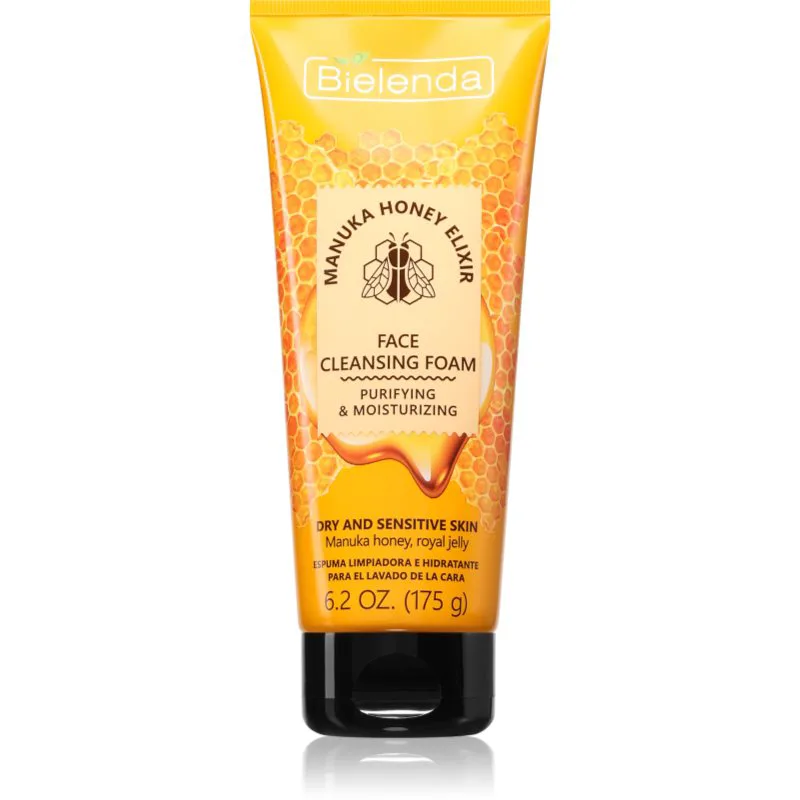 Bielenda Manuka Honey ενυδατικός καθαριστικός αφρός για πολύ ξηρή και ευαίσθητη επιδερμίδα 175 γρ
