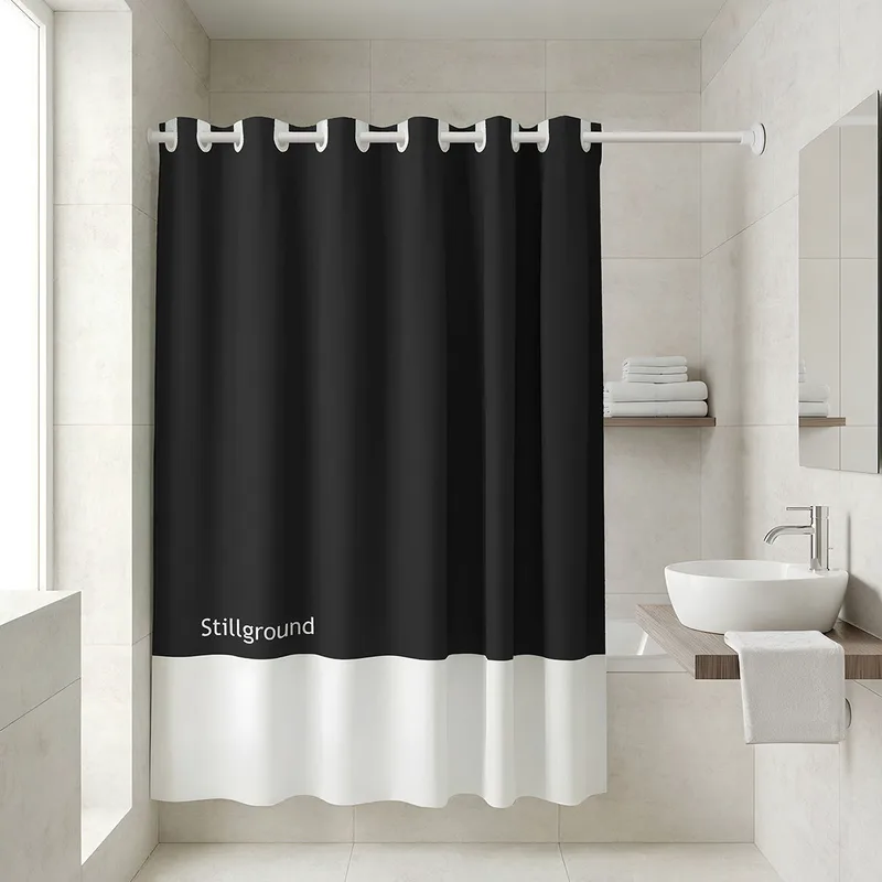 Κουρτίνα Μπάνιου Αδιάβροχη Polyester 180x194εκ. Stillground Estia Tone Lab 02-40284 (Ύφασμα: Polyester, Χρώμα: Stillground) - estia - 02-40284
