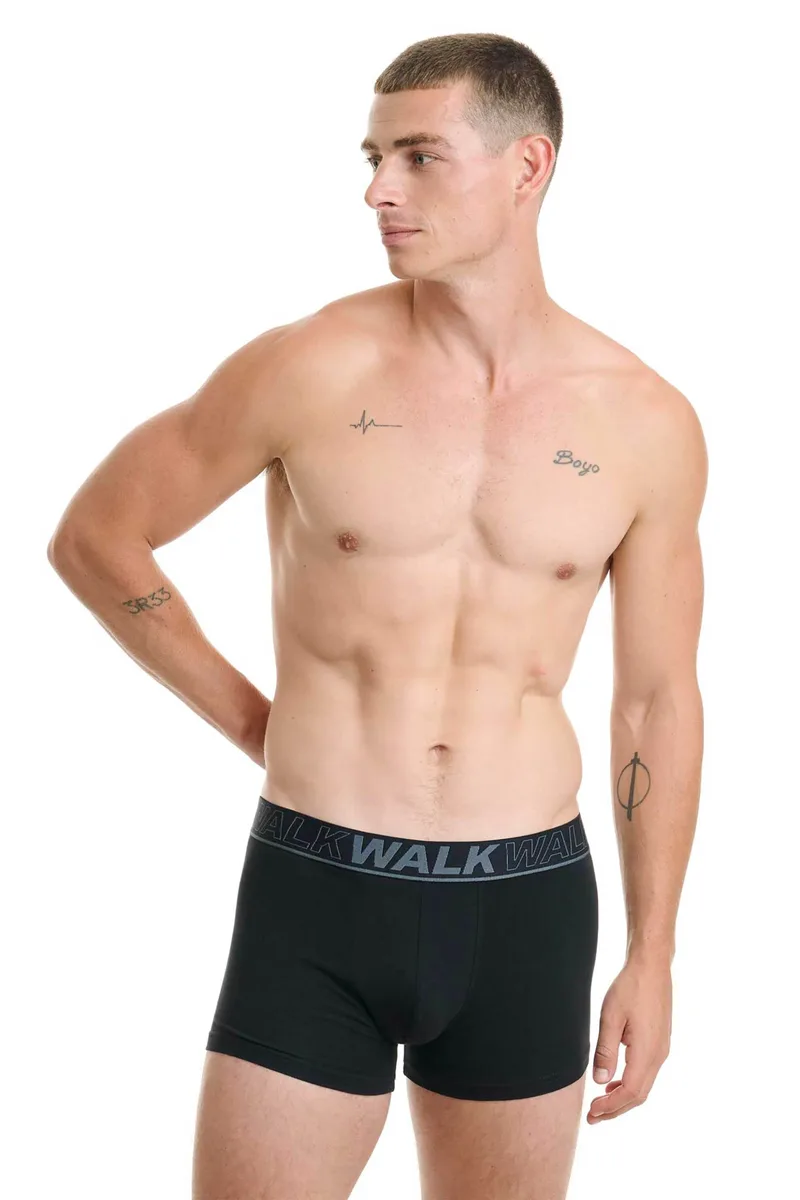 Walk ανδρικό μπόξερ μονόχρωμο - W1754 Μαύρο