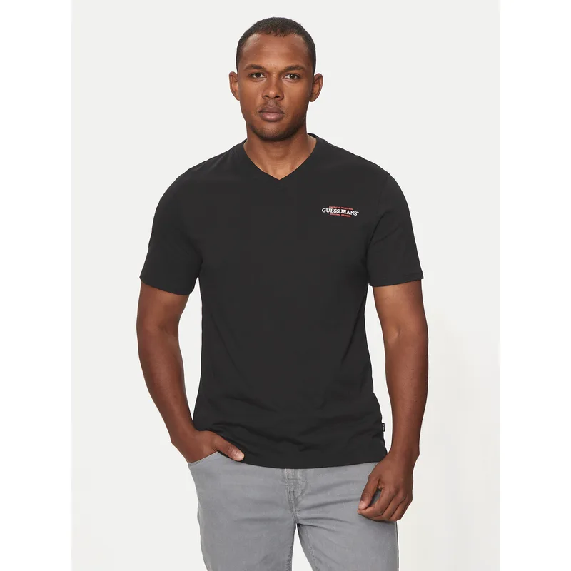 Guess Jeans T-Shirt M4YI50 K8HM0 Μαύρο Slim Fit