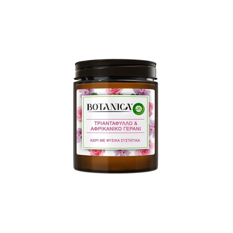 Airwick Botanica Κερί Τριαντάφυλλο & Αφρικανικό Γεράνι 205gr
