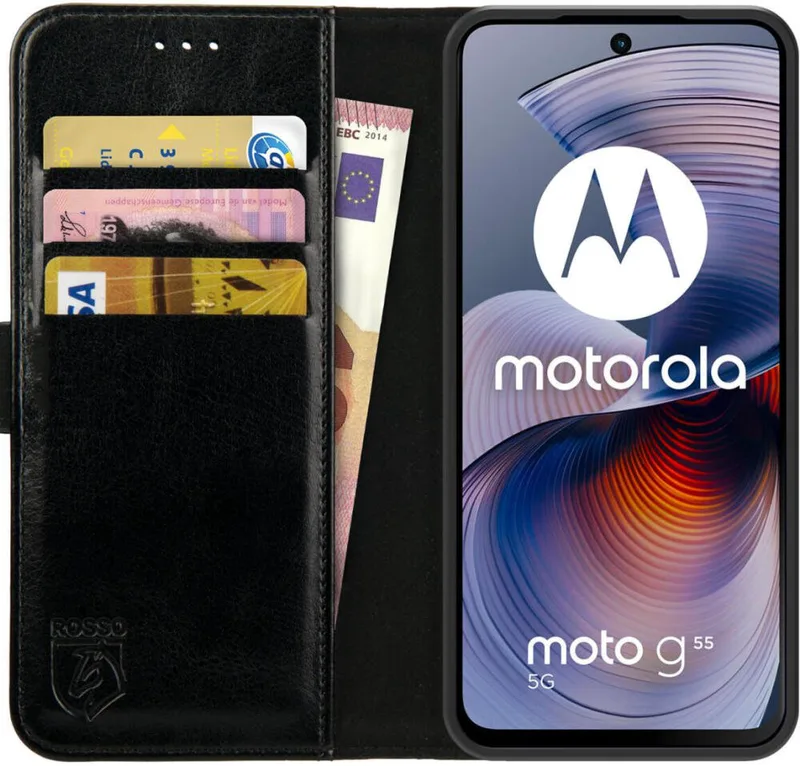 Θήκη Motorola Moto G55 Κόκκινο Element PU Πορτοφόλι - Black (8719246465826)