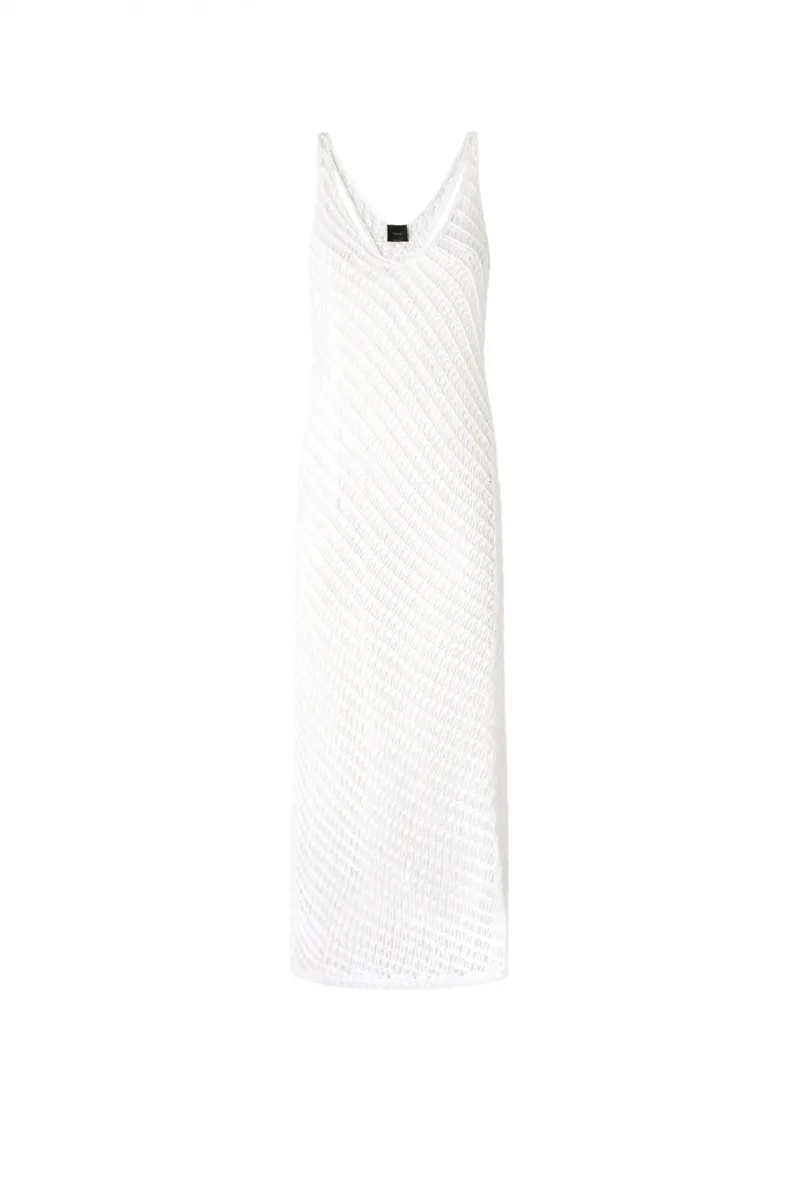 PINKO ΦΟΡΕΜΑ MIRAGGIO DRESS BIANCO/ARGENTO ΛΕΥΚΟ
