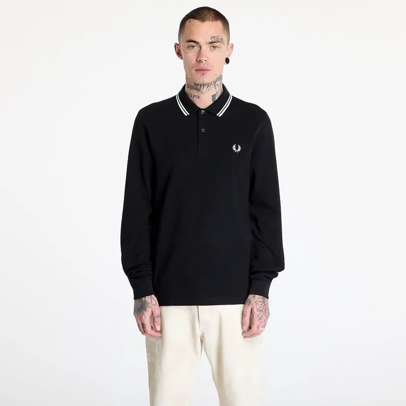 T-shirt FRED PERRY Long Sleeve Twin Tipped Shirt Black L