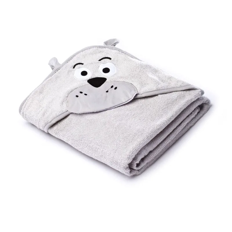 Πετσέτα μπάνιου Sensillo 100% βαμβακερή 100x100cm Grey Teddy Bear 30591 Grey