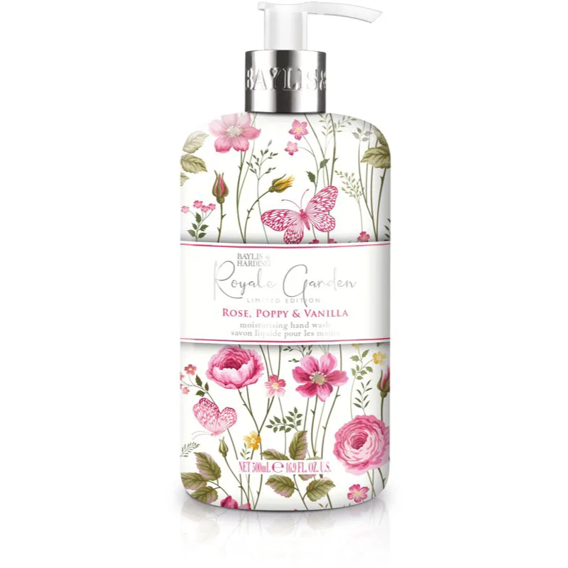 Baylis & Harding Royale Garden Rose, Poppy & Vanilla υγρό σαπούνι για τα χέρια 500 ml