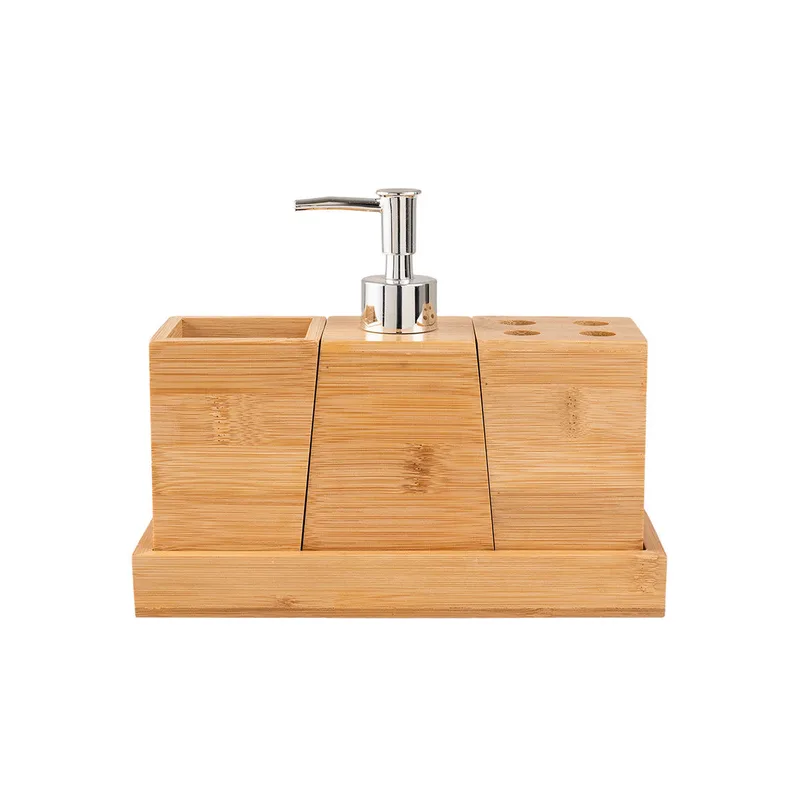 Σετ Μπάνιου 4τμχ Bamboo Essentials Estia 24x9,2x17,8εκ. 02-13066 (Υλικό: Bamboo) - estia - 02-13066