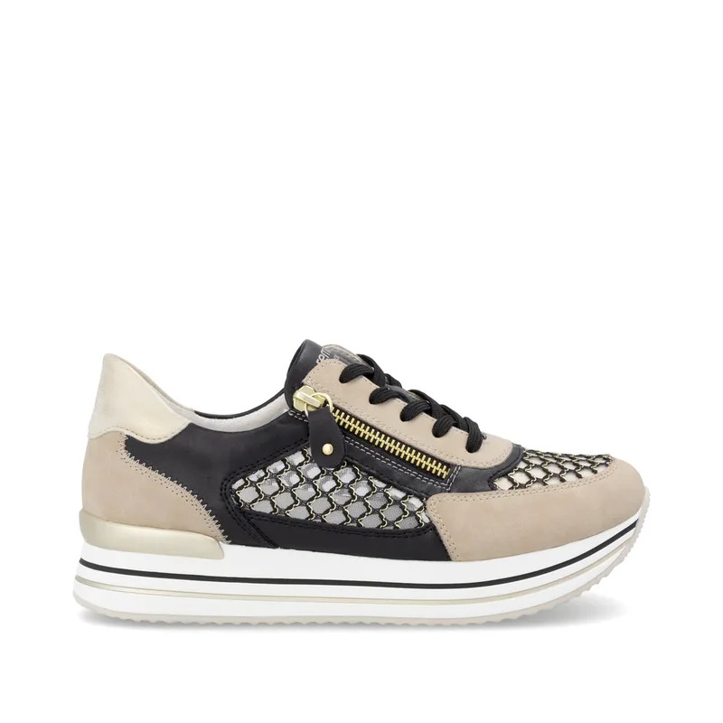 Remonte D1329-03 Ανατομικό Δερμάτινο Sneaker Μπεζ