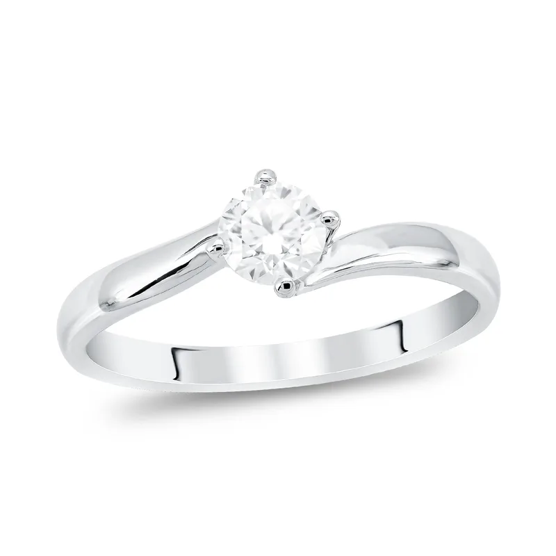 Diamond Group Μονόπετρο Δαχτυλίδι με Διαμάντι Brilliant από Λευκό Χρυσό 18 Καρατίων DDX322