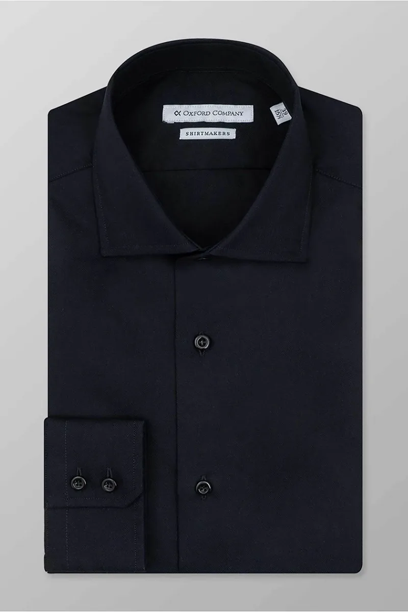 Oxford Company ανδρικό πουκάμισο club μονόχρωμο Slim Fit "Classic" - Z217NRM21.05 Μαύρο