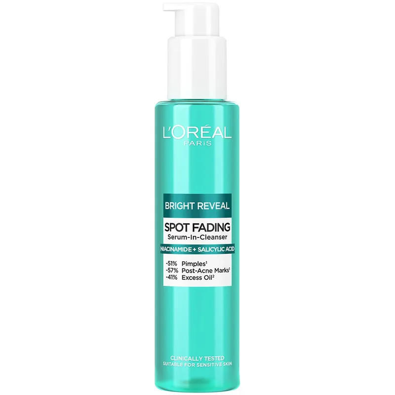 L'Oreal Paris Bright Reveal Spot Fading Serum-in-Cleanser Gel Καθαρισμού Προσώπου με Νιασιναμίδη & Σαλικυλικό Οξύ Κατά των Σκούρων Κηλίδων 150ml