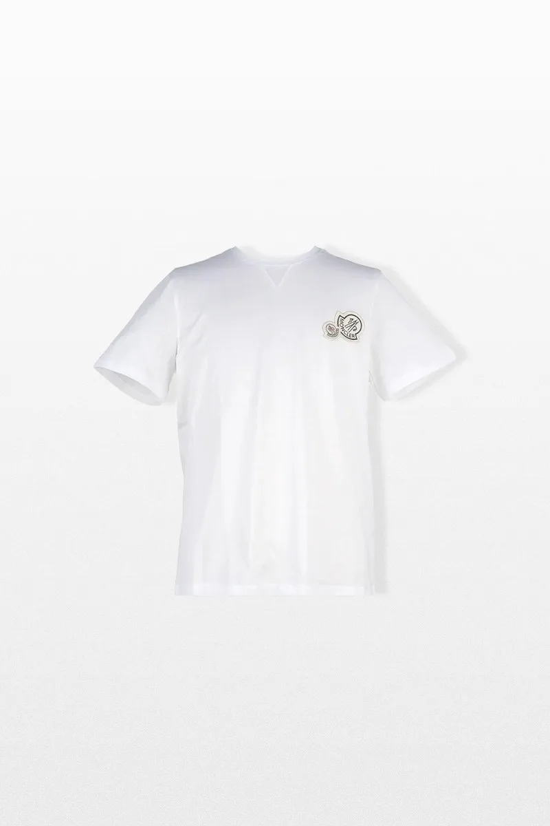 MONCLER Ανδρικό Λευκό Cotton T-Shirt in White
