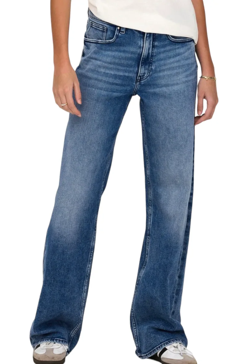 Παντελόνι Jean Only Onljuicy High Waist Wide 15300111-Medium Blue Denim Γυναικείο
